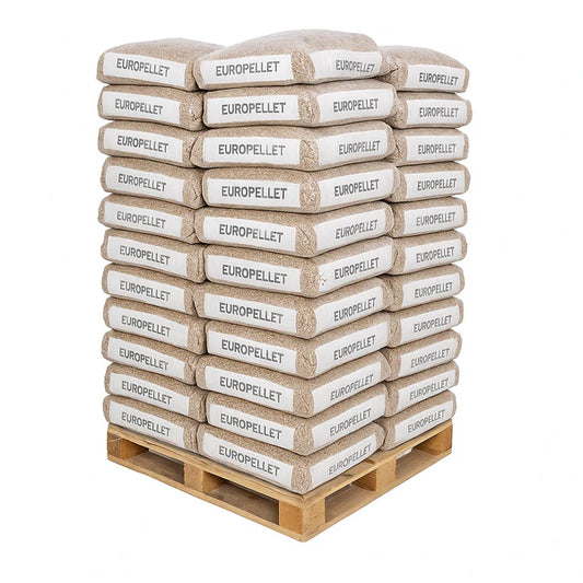 🔥 Pallet di pellet di legno Europellet – 77 sacchi – 1050 kg – certificato ENplus A1