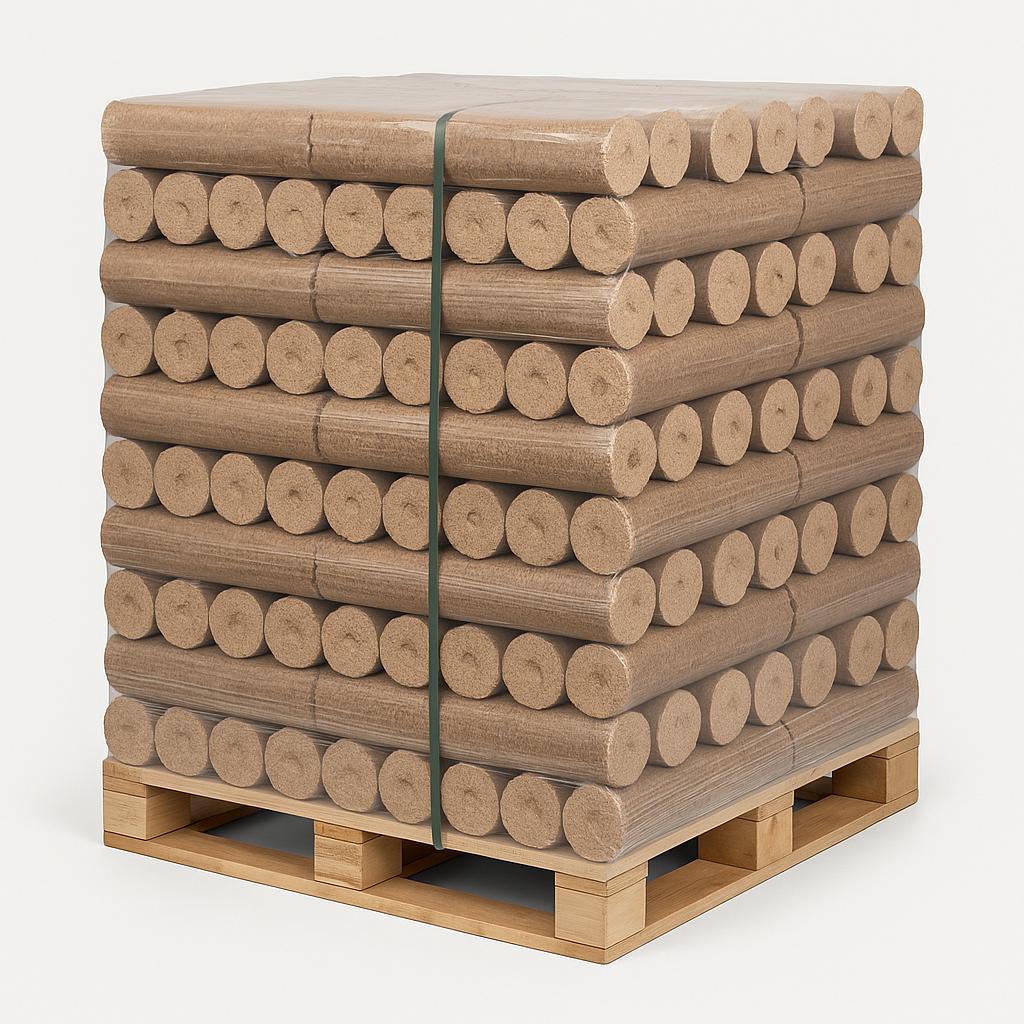 🔥Tronchi densificati – Confezione da 96 – 960 kg – Legno riciclato compresso
