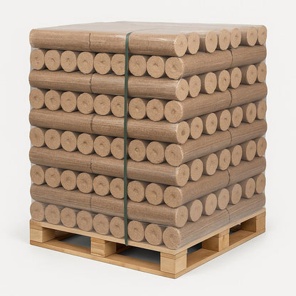 🔥Tronchi densificati – Confezione da 96 – 960 kg – Legno riciclato compresso