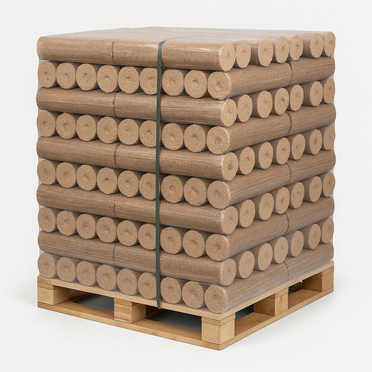 🔥Tronchi densificati – Confezione da 96 – 960 kg – Legno riciclato compresso