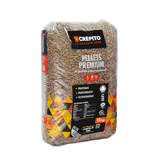 🔥 Pallet di pellet di legno Crepito – 72 sacchi – 1050 kg – certificato ENplus A1
